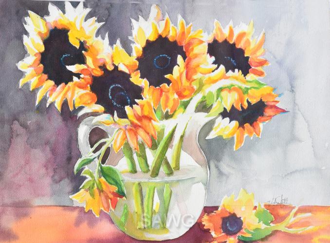 Sunflowers in a Pitcher by Victoria Wills